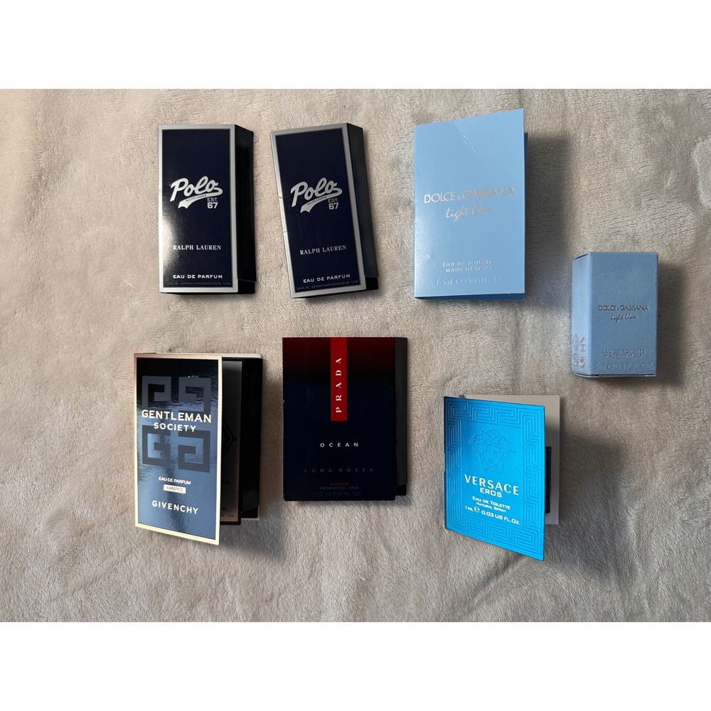 Men Designer Fragrance Sample Lot Prada Ralph Lauren Givenchy Versace D&G
